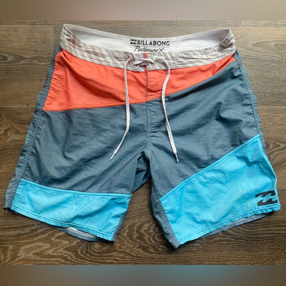 Billabong Orange and Blue Board Shorts Swimwear